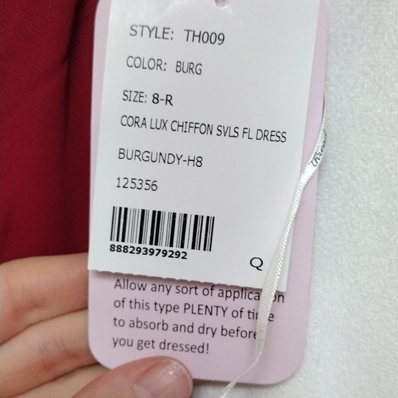 Size 8 Chiffon Burgundy Dress - Picture 2 of 8